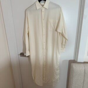 Buck Mason Womens Silken Twill One Pocket Shirt Dress Maxi Midi Sz Large Lux NWT